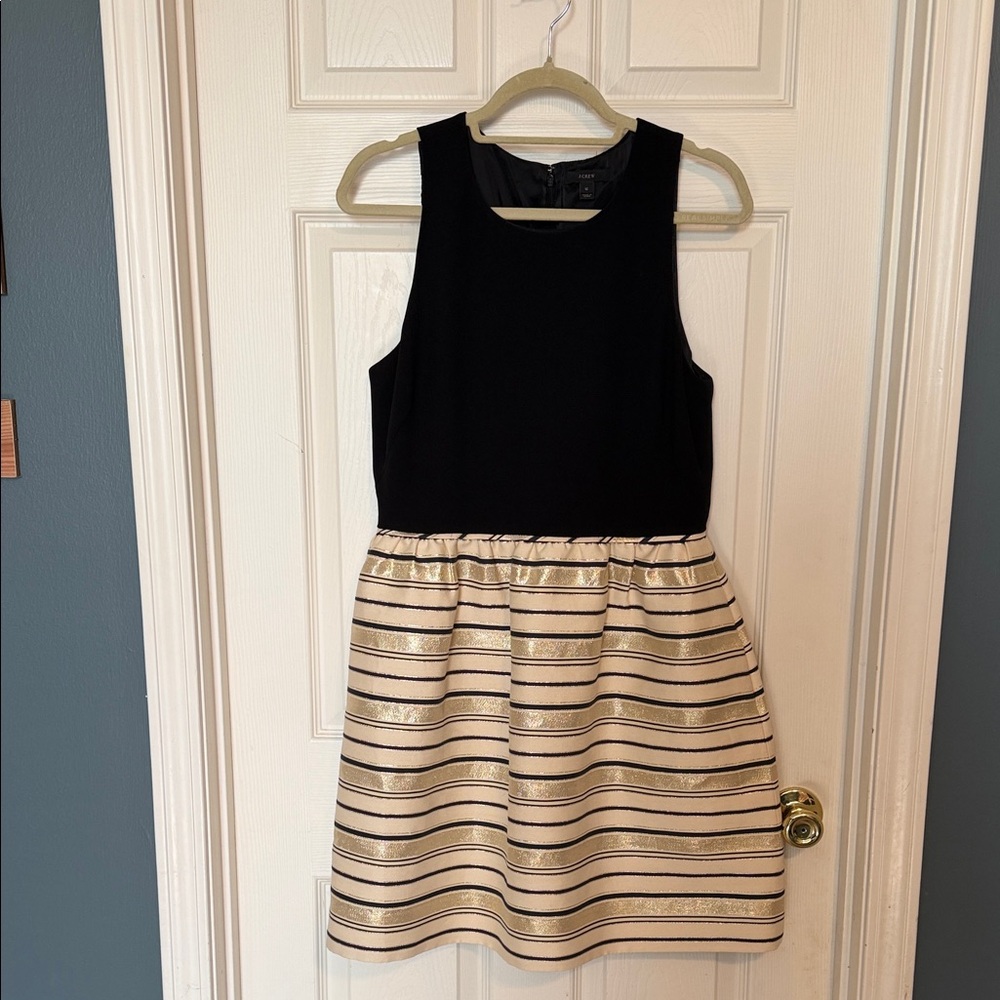 J. Crew Black and Gold Formal Dress